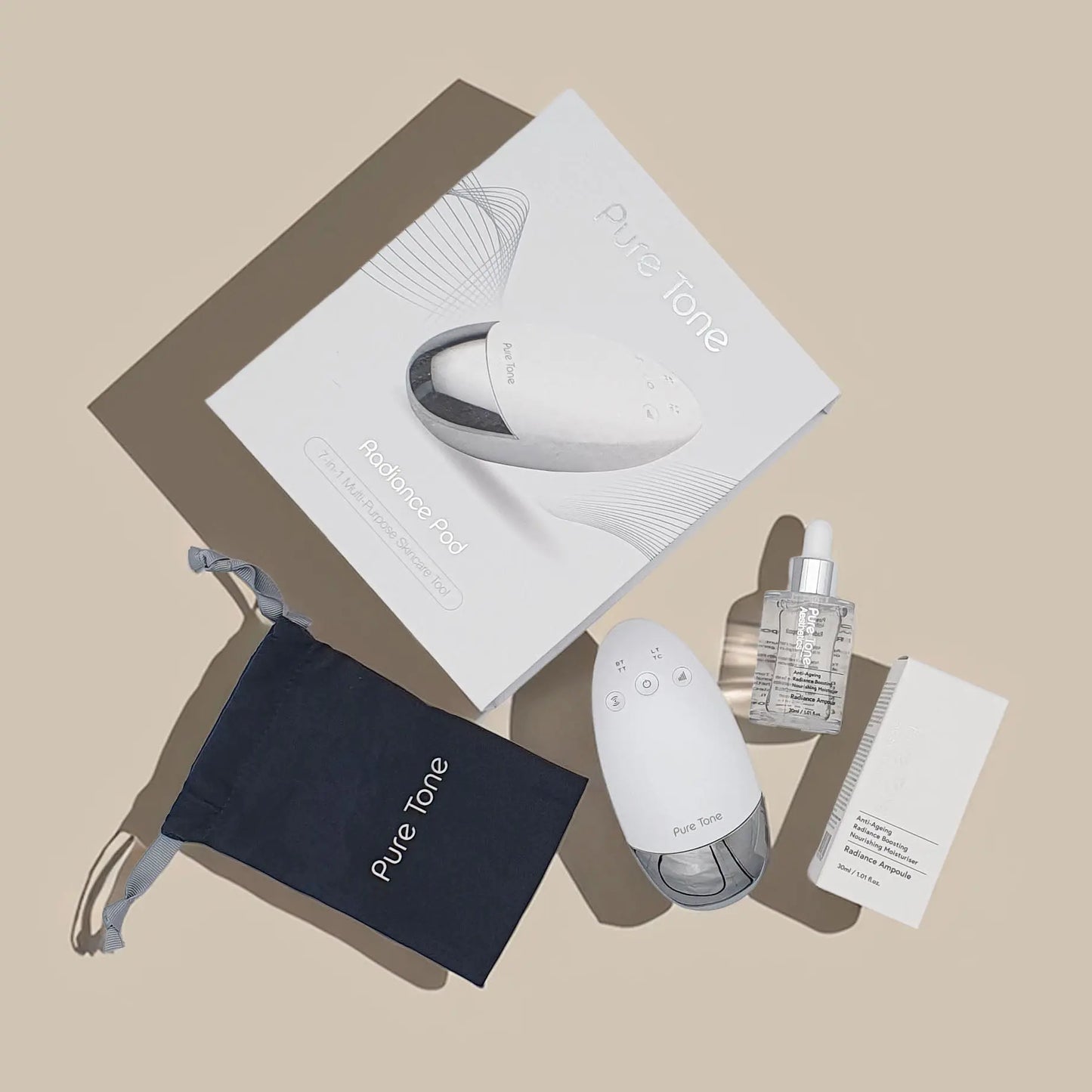 Radiance Pod 7-in-1 Skin Lifting & Tightening Tool with Face-Up Gliding Gel Pure Tone Aesthetics