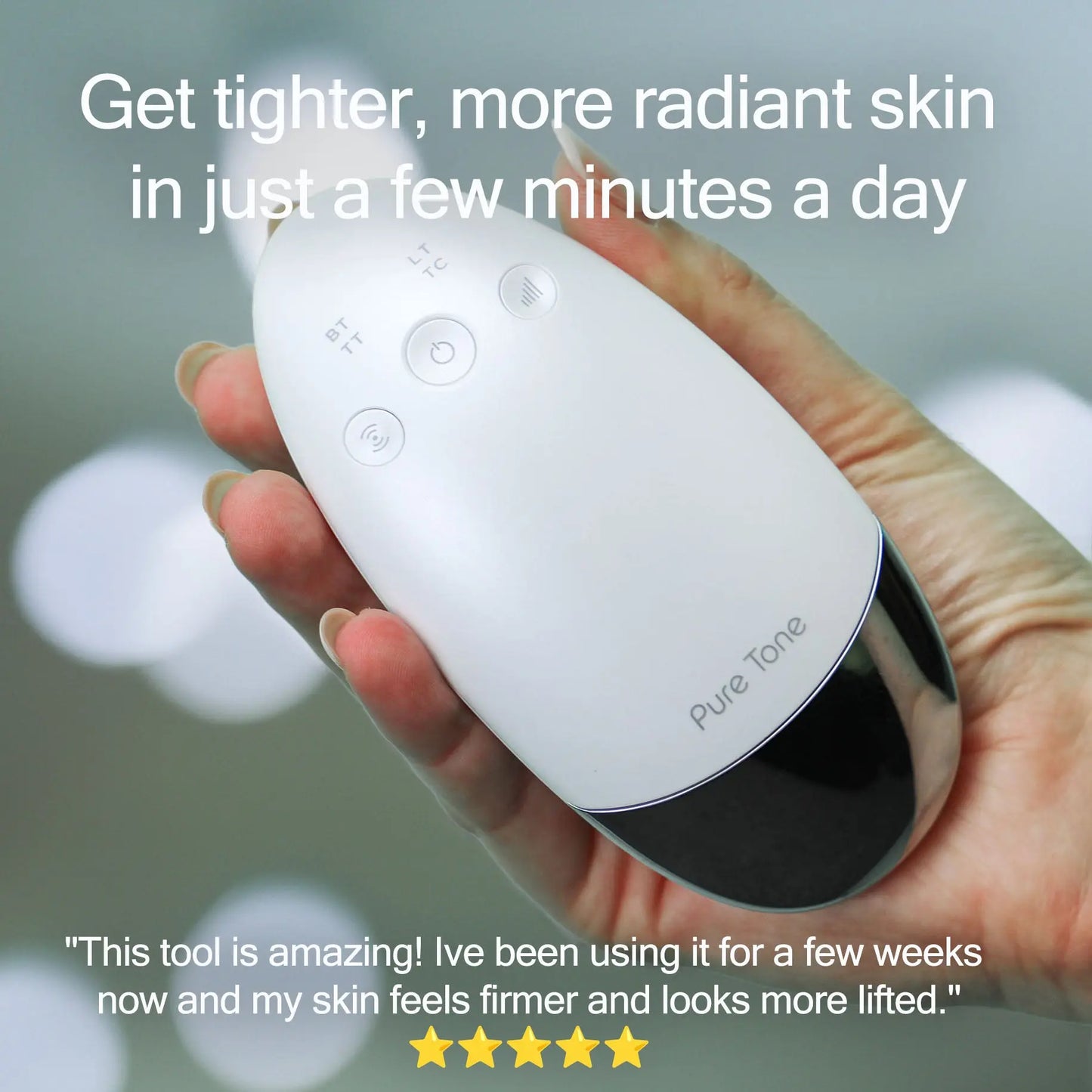 Radiance Pod 7-in-1 Skin Lifting & Tightening Tool with Face-Up Gliding Gel Pure Tone Aesthetics