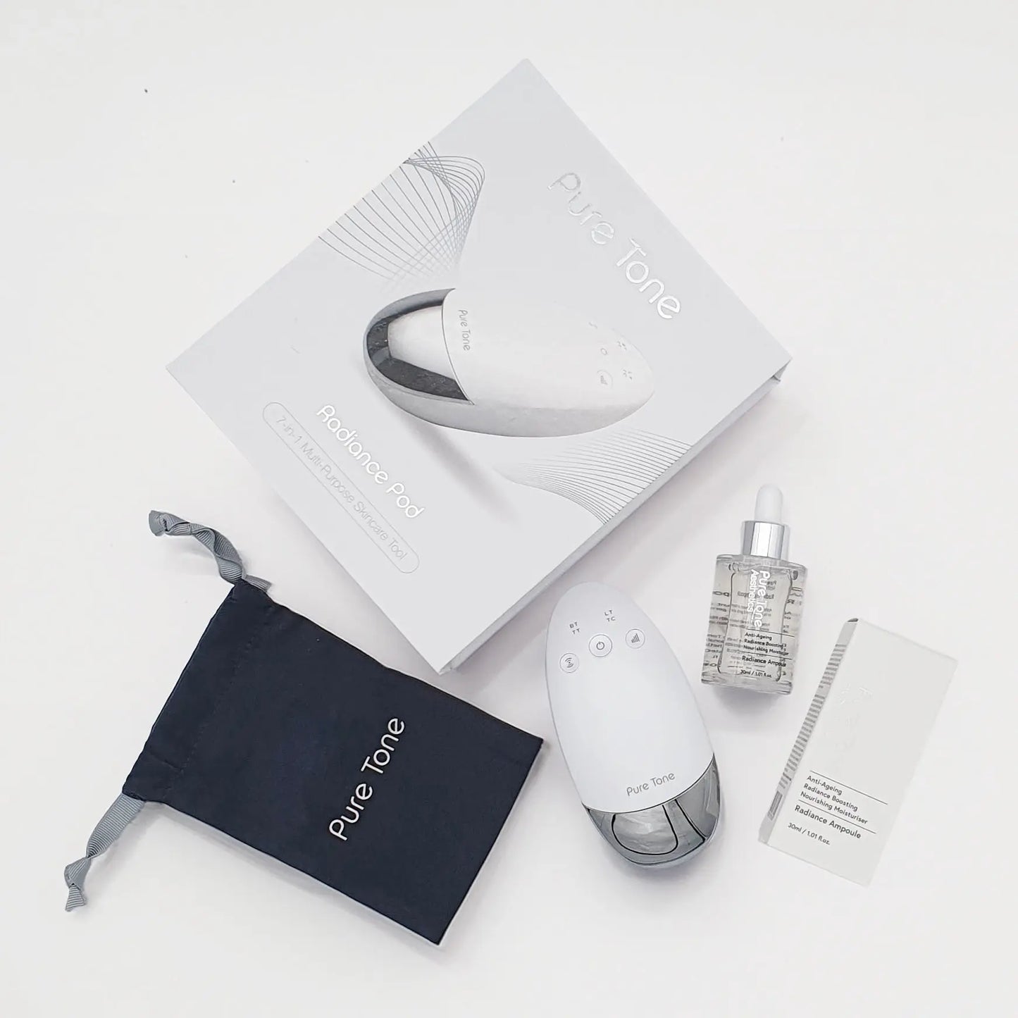 Radiance Pod 7-in-1 Skin Lifting & Tightening Tool with Face-Up Gliding Gel Pure Tone Aesthetics