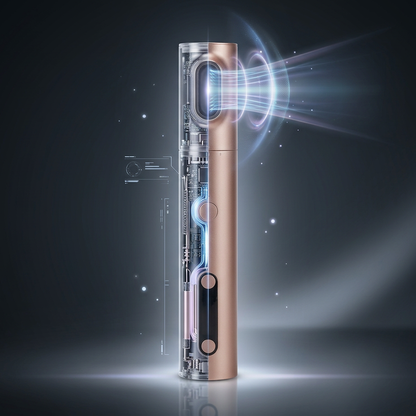 Futuristic cutaway view of Innocera Pro showing internal technology and focused HIFU energy.