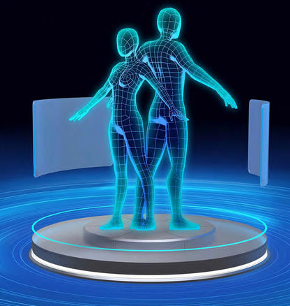 Digital male and female 3D body models created by the Morphiq scanning system