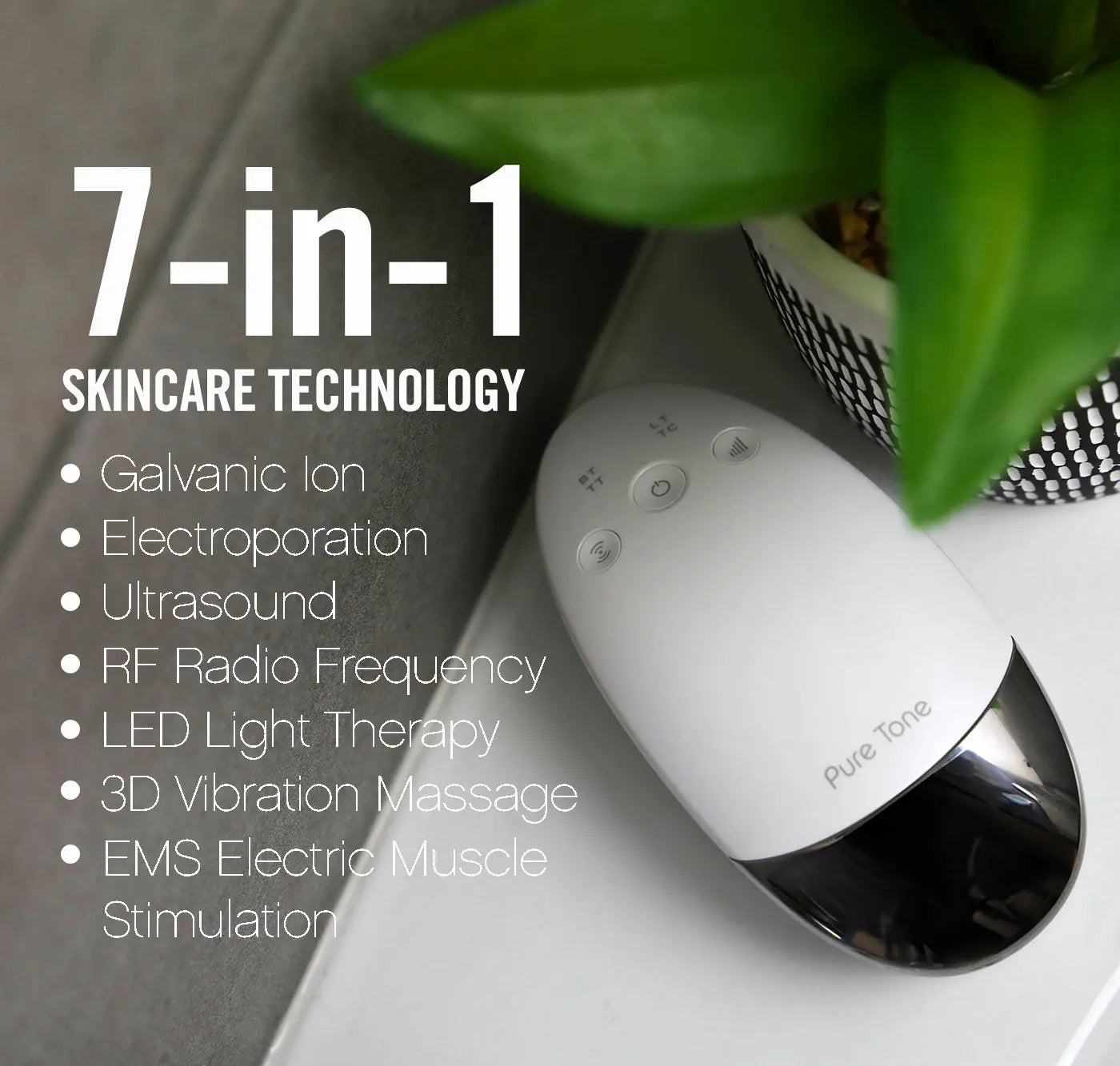 Radiance Pod Deluxe 7-in-1 Skin Lifting & Tightening Tool with Face-Up Gliding Gel Pure Tone Aesthetics