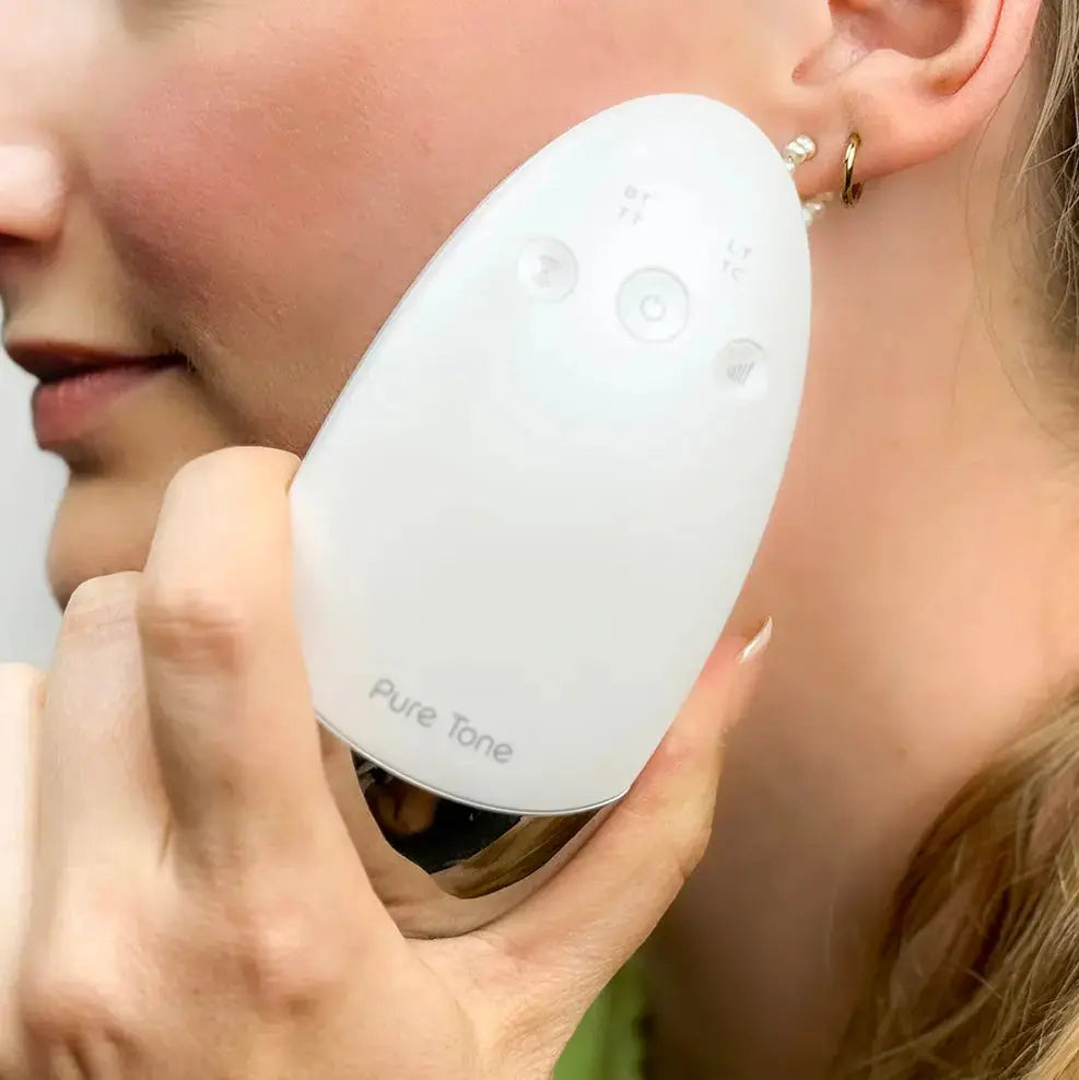 Radiance Pod Deluxe Set. Skin Lifting & Tightening Tool plus Face-Up Gliding Gel Pure Tone Aesthetics