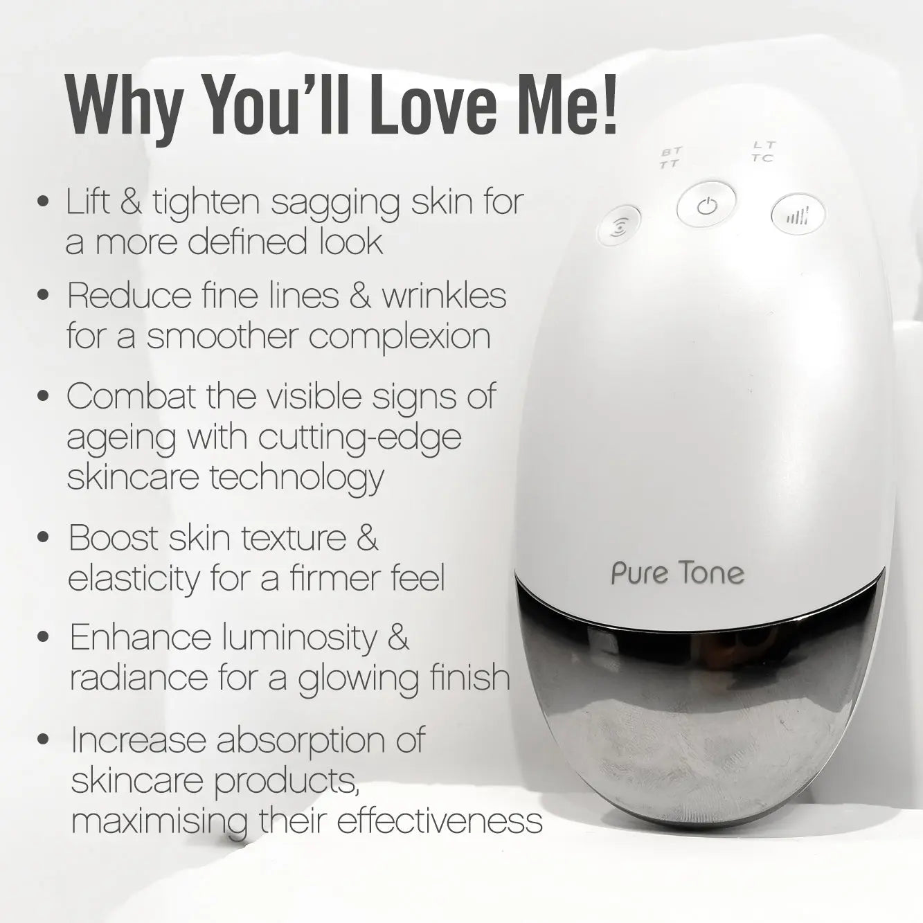Radiance Pod Deluxe 7-in-1 Skin Lifting & Tightening Tool with Face-Up Gliding Gel Pure Tone Aesthetics