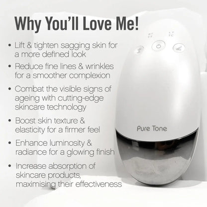 Radiance Pod Deluxe 7-in-1 Skin Lifting & Tightening Tool with Face-Up Gliding Gel Pure Tone Aesthetics