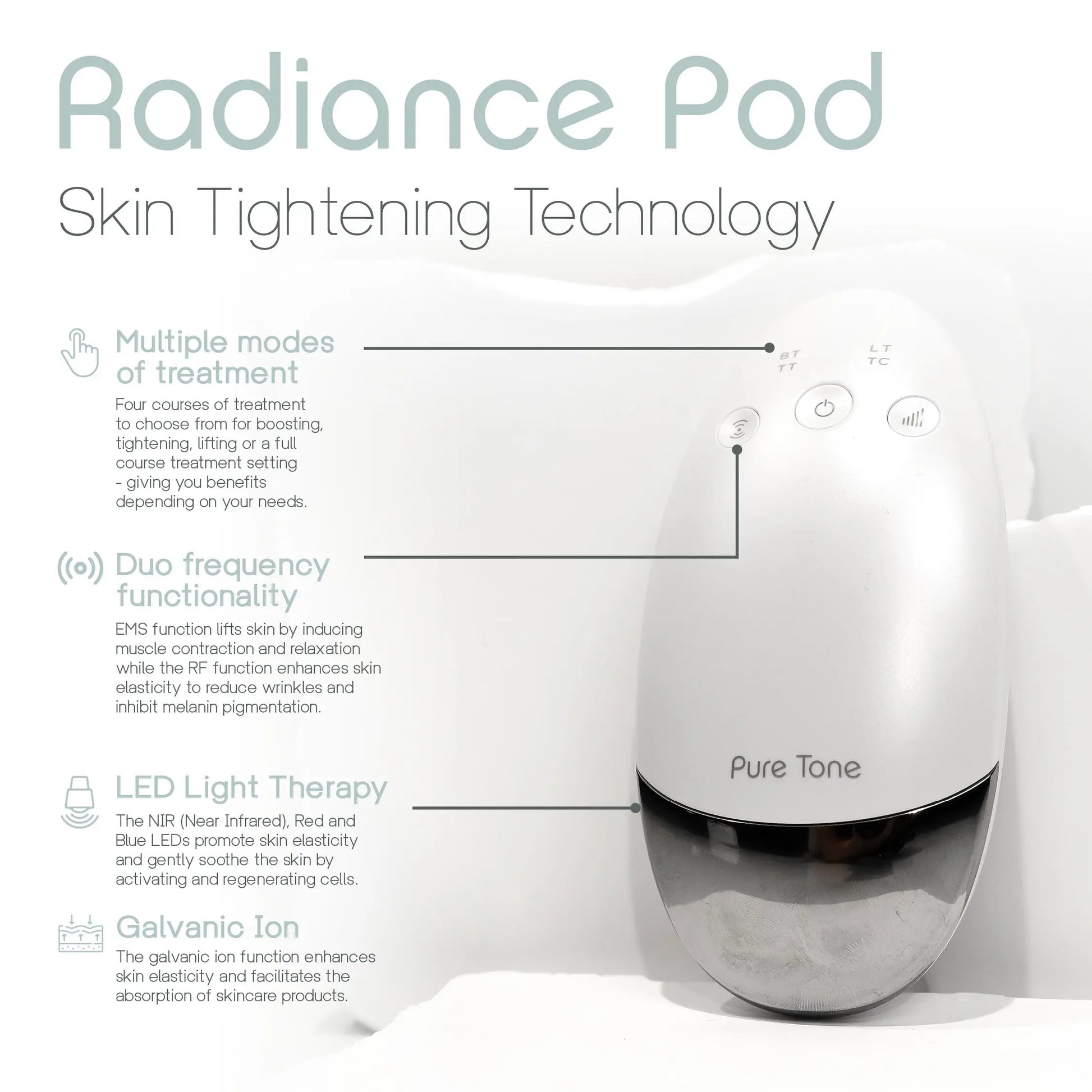 Pure Tone Radiance Pod Skincare and Skin Tightening Device Pure Tone Aesthetics