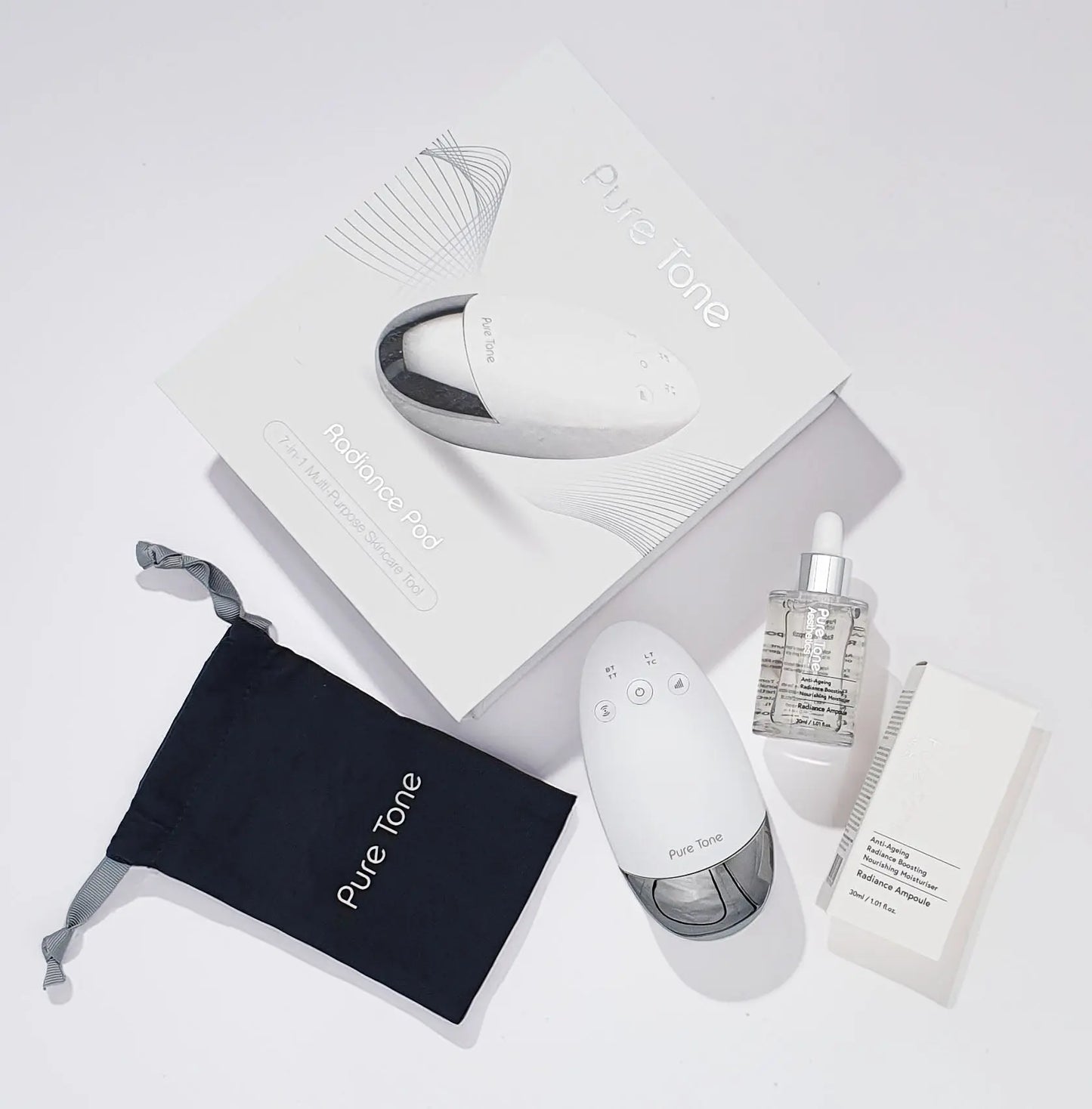 Radiance Pod 7-in-1 Skin Lifting & Tightening Tool with Face-Up Gliding Gel Pure Tone Aesthetics