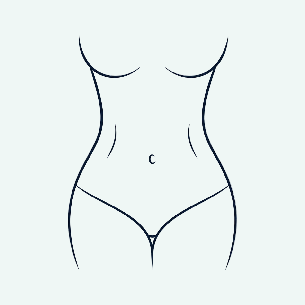 Illustration showing the abdomen as a Supramax Pro EMS treatment area, supporting abdominal muscle toning, tightening and body contouring programmes.