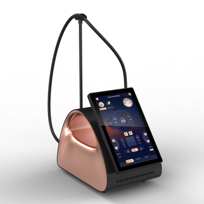 Thulium Laser Pro Mini angled to the right, displaying the sleek housing, ventilation slots, and precision optical design.