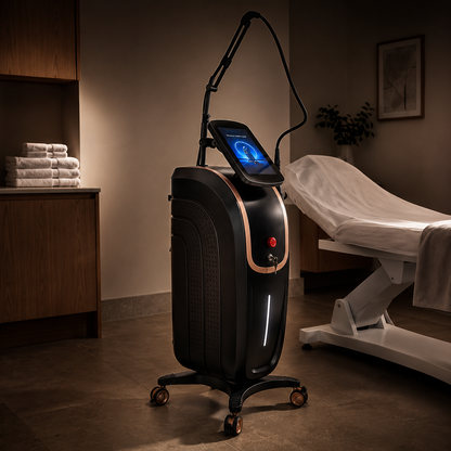 Thulium Laser Pro™ rear three-quarter view showing side ventilation and articulated treatment arm